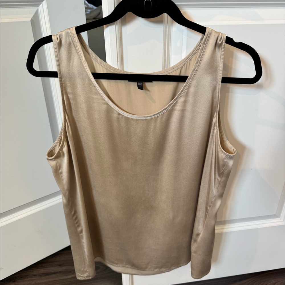 Eileen Fisher Satin Silk Blouse L